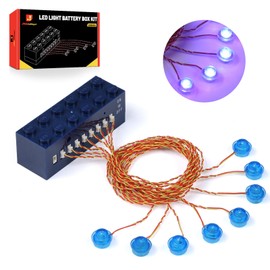 JMBricklayer LED Light Kit Building Blocks Set, 2x6 Blue Light Up Bricks with Light-Sensing Mode, DIY Lighting Accessories Decoration Compatible with Major Upgrade