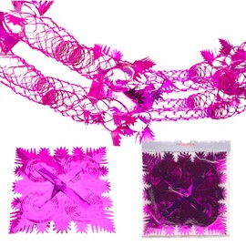 Christmas Concepts® 9ft x 1ft Large Square Foil Garland Festive Hanging Decoration – Christmas Trimming (Hot Pink)