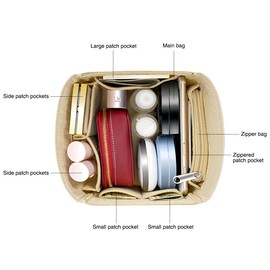 SMART DK Purse Organizer Insert for Handbags,Felt Bag Organizers Fit Picotin 18/22/26 Bags (Beige, P18)