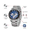 CIVO Watches Men's Military Waterproof Silver Stainless Steel Chronograph Date