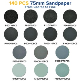 Seconero 158 Pcs 3 Inch Sanding Discs Car Polishing Pads Kit for Drill, Headlight Restoration Kit, Sanding Pads 75mm Wet and Dry Sandpaper 60-10000 Grits with 1/8" 1/4” Shank, Headlight Polishing Kit