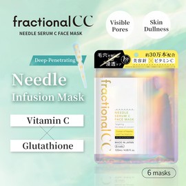 フラクショナルCC fractional CC Needle Serum C Face Mask, Made in Japan, 300000 Needle Infusion Masks, Vitamin C, Glutathione, Pore Care, 6 Sheets