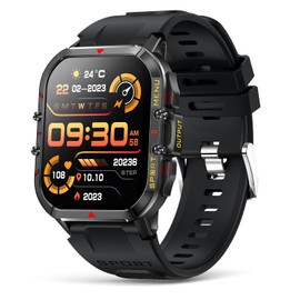 EarlySincere - Reloj inteligente de 1.96 pulgadas HD con visualización táctil completa Bluetooth para llamadas al aire última intervensión con impermeable a prueba de polvo, rastreador de actividad