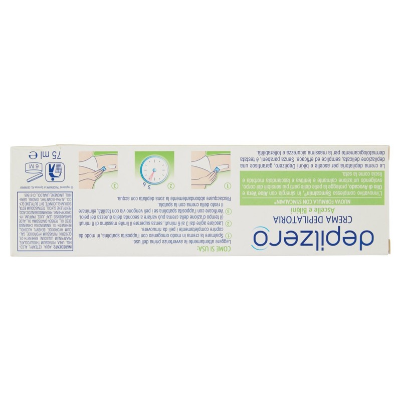 Depilzero Haarentfernungscreme für Achseln und Bikini, mit Avocado-Öl und Aloe