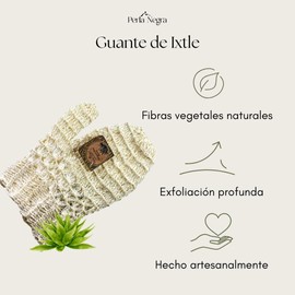 PERLA NEGRA - Guante de Ixtle - Exfoliante de baño Corporal - Hecho con Fibras de Ixtle 100% Naturales