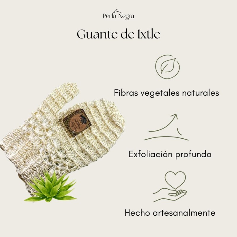 PERLA NEGRA - Guante de Ixtle - Exfoliante de baño