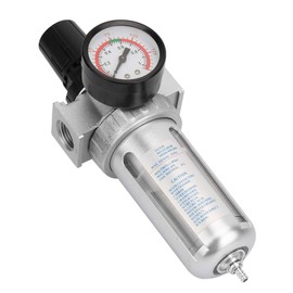1/2" Air Filter Pressure Regulator with 0-150 Psi Pressure Gauge High, Compressed Air Combination Filter and Regulator