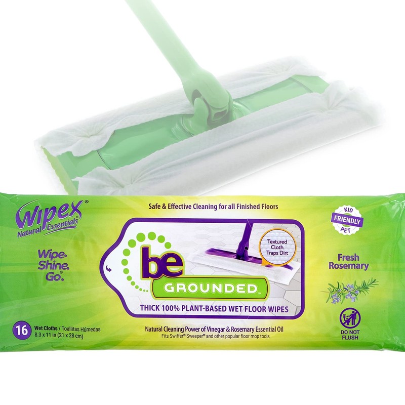 Wipex Wet Floor Wipes - Natural Wet Mop Pads Fit
