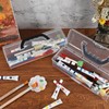 BTSKY 3 Pack Clear Plastic Painting Brush Container with Black