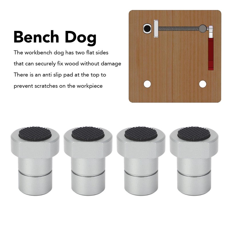 4 Pcs Bench Dog, 20mm Aluminum Alloy Workbench Dog Stop