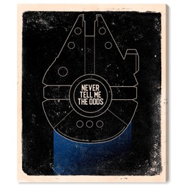 Wynwood Studio Typography Wall Art Canvas Prints 'Never Tell Me The Odds' Quotes and Sayings Home Décor, 20" x 24", Black, Blue