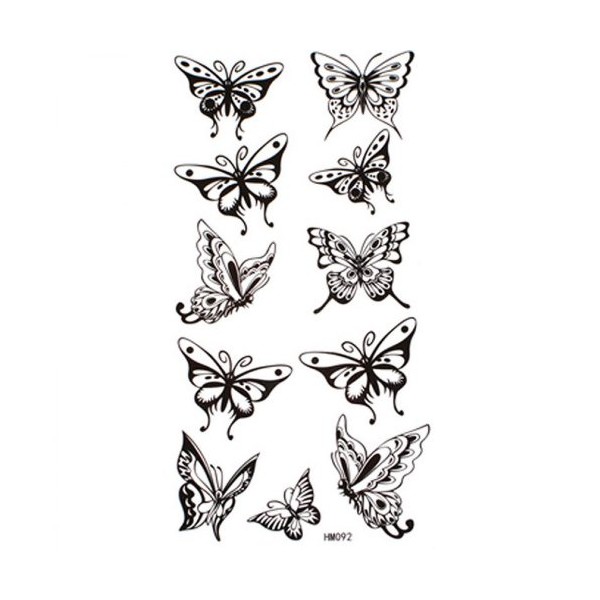 Waterproof and sweat fake tattoos sexy black butterfly