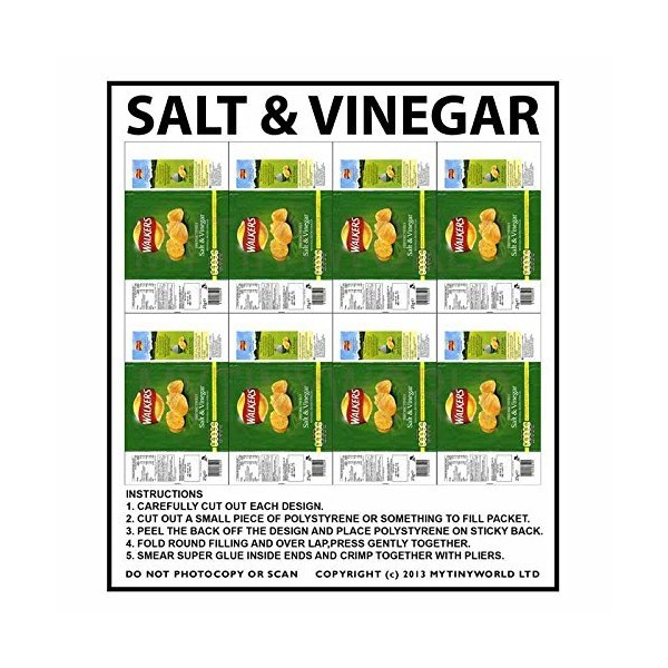 MyTinyWorld Dolls House Miniature Packaging Sheet of 8 Walkers Salt