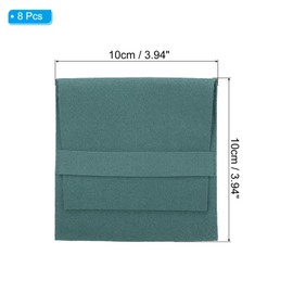 PATIKIL 10x10cm Jewelry Pouches with Band, 8 Pack Microfiber Portable Soft Storage Bags Packaging for Necklace Bracelet Earring Watch Rings Brooch, Dark Blue