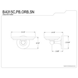 Kingston Brass BA315ORB Classic Soap Dish Holder, 5-1/4", Oil Rubbed Bronze