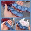 Blue Ruffle Trim Pleated Lace Ribbon 1.2inch x 5 Yards