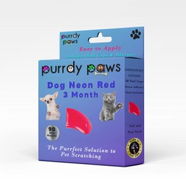 Purrdy Paws 3 Month Supply Soft Nail Caps for Dog Claws NEON RED Medium