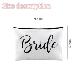 Guqqeuc Bridal Shower Gifts for Bride Wedding Bachelorette Party Supplies Bridal Makeup Bag Engagement Gift for Fiancee Bride-To-Be Travel Cosmetic Bag for Women