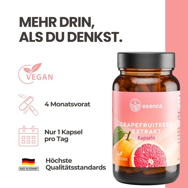 Esenca Grapefruitkernextrakt 500mg - 120 Kapseln - 45% Flavonoide -