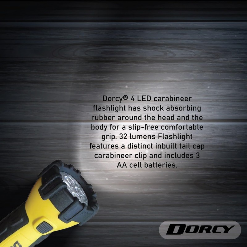 Dorcy 150 Lumen Yellow Floating Flashlight, Bundle with 4 AA