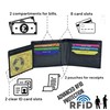 MORUCHA Black Tap-&-Go RFID Wallet, Soft Cowhide Leather Passcase Wallets,
