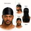Smooth Silk Durag for Men Women Waves Long Double Wide
