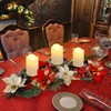 Joliyoou Christmas Tabletop Centerpieces, Metal Candle Holder with 3 Flameless