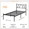 Kujielan Metal Platform Bed Frame with Headboard, 14 Inches Twin