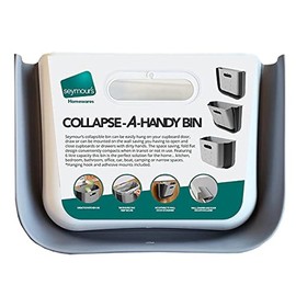 Seymours Collapse-A Rubbish Bin Wall Mount or Cupboard Hang. 6 Litre Capacity,Grey