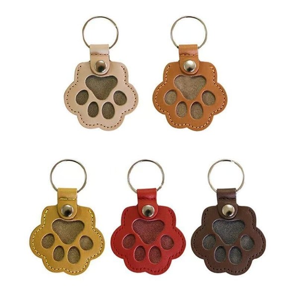 CENXIFJUDZ 5 Pcs Pet Paw Shaped Leather Hair Storeage Collector