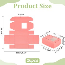 PH PandaHall Pink Paper Boxes 20pcs Candy Bakery Boxes Small Treat Boxes with Window Cookie Paper Boxes Rectangle Bakery Gift Boxes for Party Pastries Desserts Soap 3.5x2.5x1.1in
