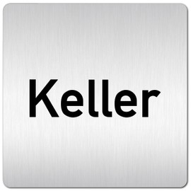Türschilder24 XXL Door Sign (B) 125 x 125 mm Cellar 1.5 mm Aluminium Solid Material 100% Made in Germany