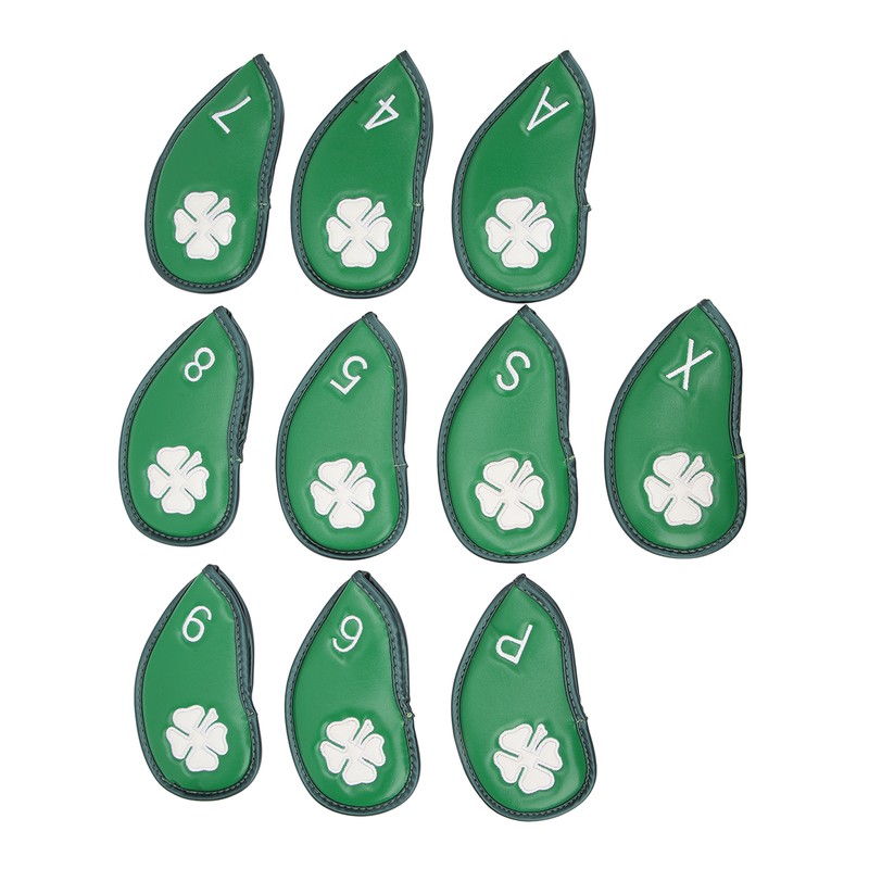 10 PCS Golf Club Head Covers Four Leaf Clover Pattern