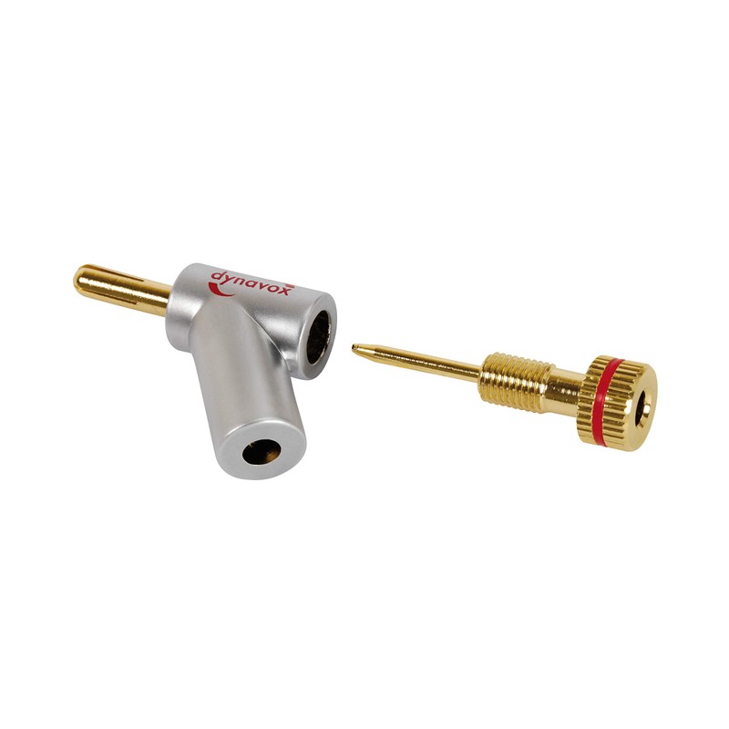 Dynavox Banana Plug Set 4 Pieces with Expansion Fixing Angled