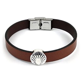 Jakobsweg [Bewahrer] Roncesvalles Leather Metal Bracelet, Leather, Zamac