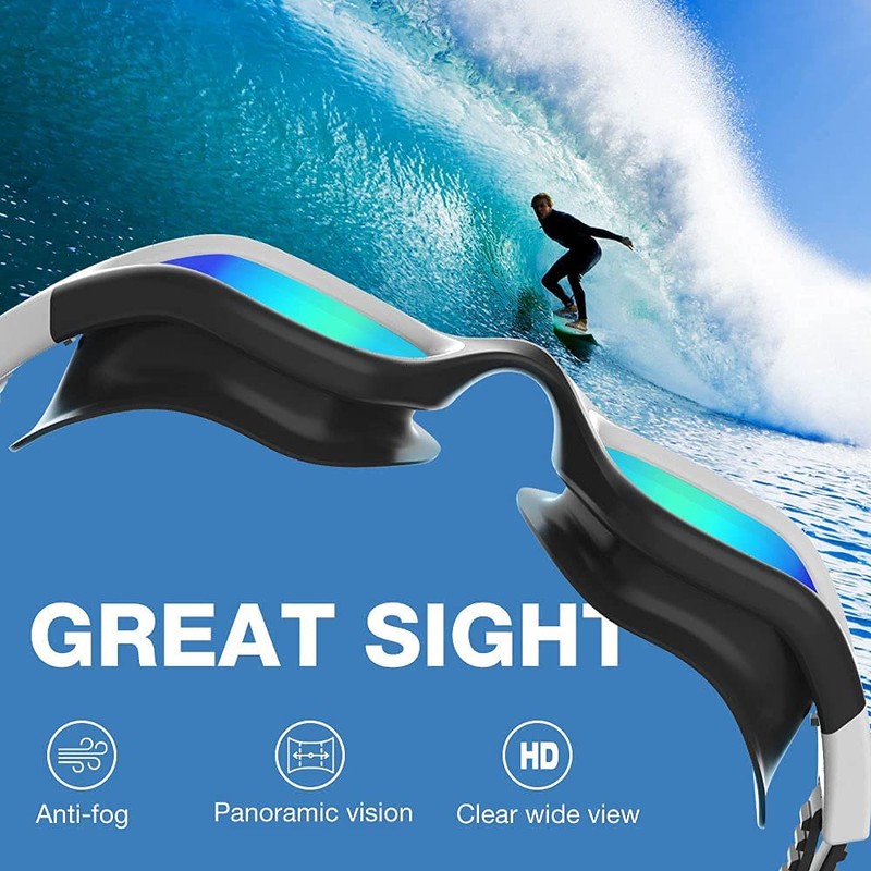 Emsina Swim Goggles, Polarized Swimming Goggles Anti-Fog for Adult Men