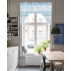 Gradient Aqua Blue Swag Valances for Windows,Modern Solid Swag Kitchen