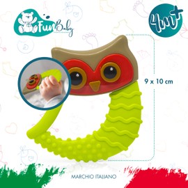 FunBaby Newborn Rattle 3-6 Months Owl - Newborn Toy to Stimulate Eye and Hand Coordination - Gifts for Newborn Boys or Girls