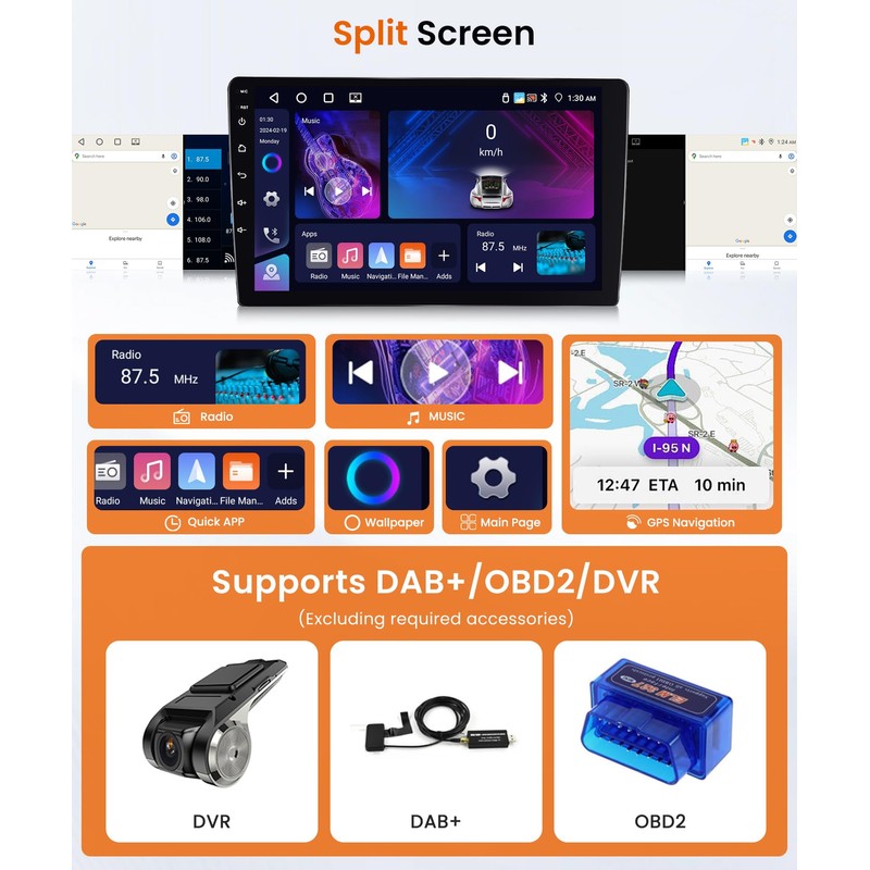 4Core 4G+64G Android 13 Car Stereo Radio for Honda CRV