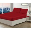 Sapphire Collection Luxury Percale Non Iron Red Fitted Sheet Size