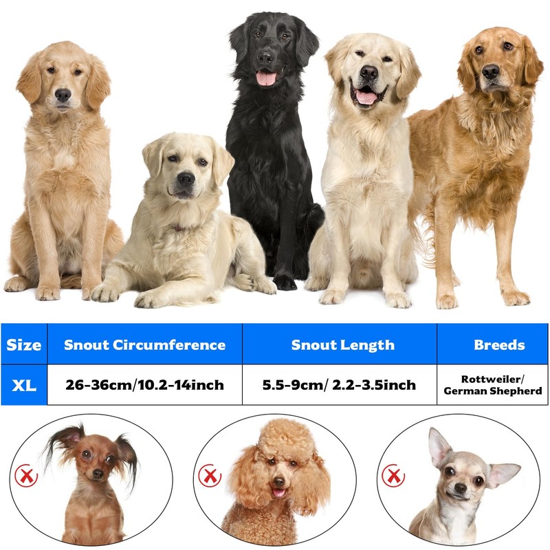 Muzzle for Large Dogs, Adjustable Breathable Pet Mask, Muzzle for