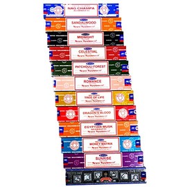 Satya Original Oriental Series Premium Incense (12 Assorted Scents) (Romance and Joy of Life), INNC-VP12