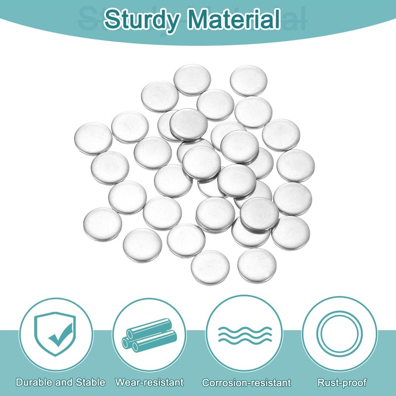 uxcell 50Pcs Stainless Steel Disc, 3/8"(10mm) Dia 0.04"(1mm) Thick 304