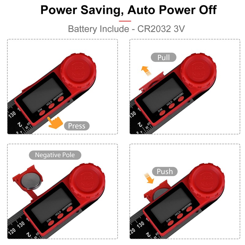 Aweohtle 2-in-1 Digital Protractor with LCD Display, Hold and Locking