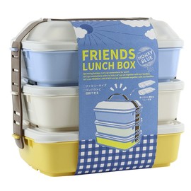 Takeya Chemical Industries Friends Lunch Set of 3 Tiers Honey Blue 1.8 gal (4.8 L) (Total of 3 Tiers)