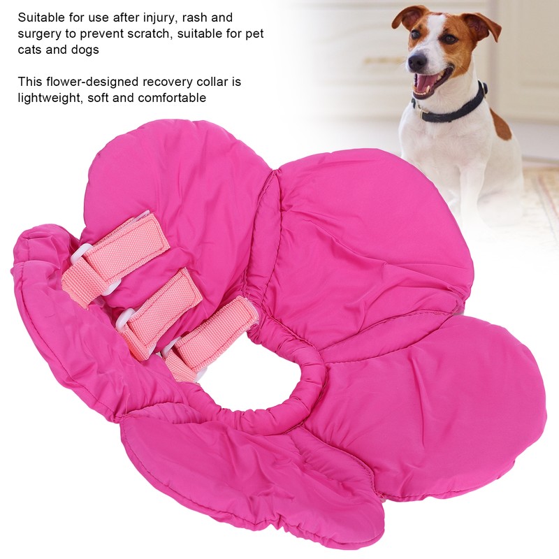 Dog Protective Collar Adjustable Pet Wound Recovery Flower Shape Neck