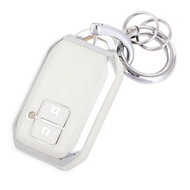 HOYZE Key Case, Key Cover, Cute, Car, Smart Key Case, Key Holder, Carabiner, Key Shell, Scratch Resistant, Lightweight, Silver, silver white