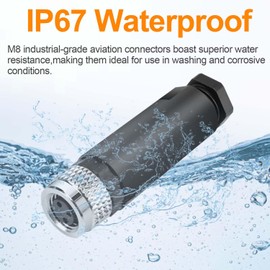 10Pcs M8 3-Pin Aviation Connector Male, Industrial A Coding Field Assembly Plug 8mm IP67 Waterproof for Circular Socket Panel Sensor