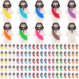 Owurha 100 Pcs Mini Jesus Figures Original Design Baby Jesus Figurines, Tiny Miniature Jesus Figures Bulk 100 to Hide and Seek Religious Party Favors Sunday School Baptism Gift Easter Egg Stuffers