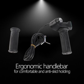 Electric Grip, 1 Pair Throttle Grip Handlebar with LED Display Screen for Cars Scooter